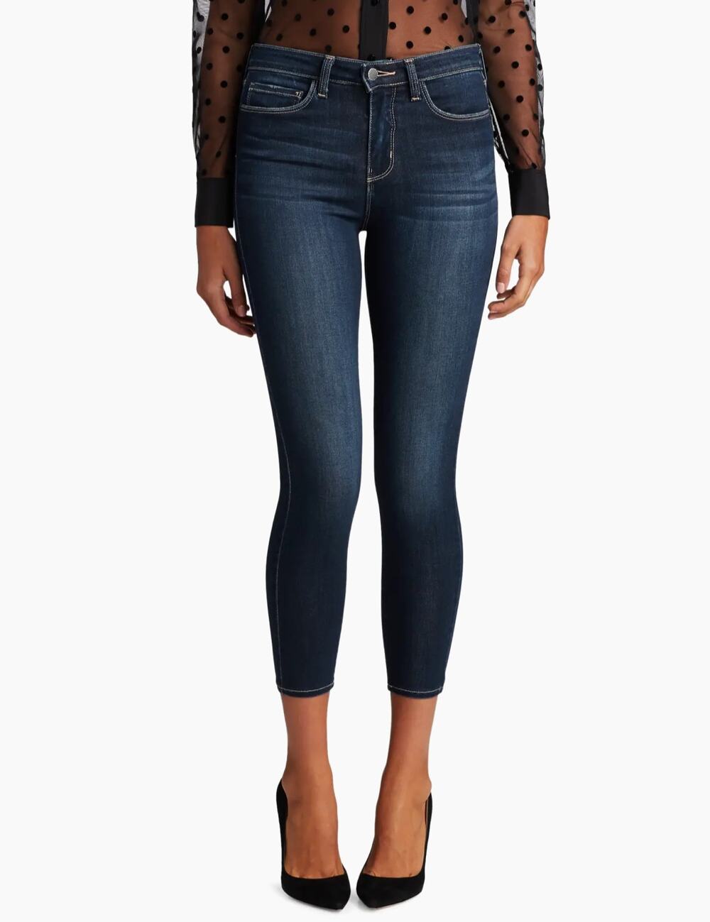 L'AGENCE Margot High-Rise Ankle Skinny Jeans 25 Midnight Versatile Chic Luxury